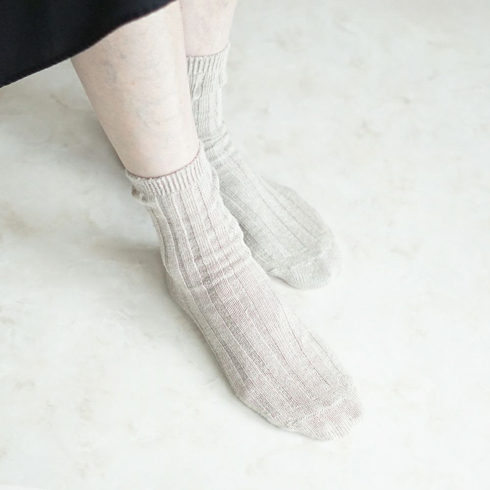 Branch m‘.,ブランチエム,ナチュラル,30代,40代,50代,60代,リネン,ゆったり,ざっくり,ソックス,靴下,リネン靴下,リネンソックス,