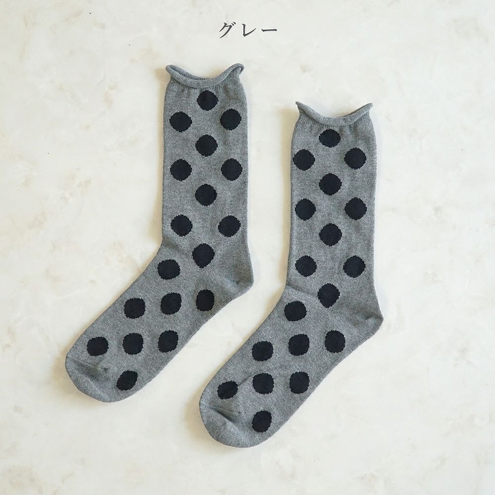 Branch m‘.,ブランチエム,ナチュラル,30代,40代,50代,60代,リネン,ゆったり,靴下,ソックス,コットン,コットンソックス,ドット柄,ドット柄靴下,ドット柄ソックス,
