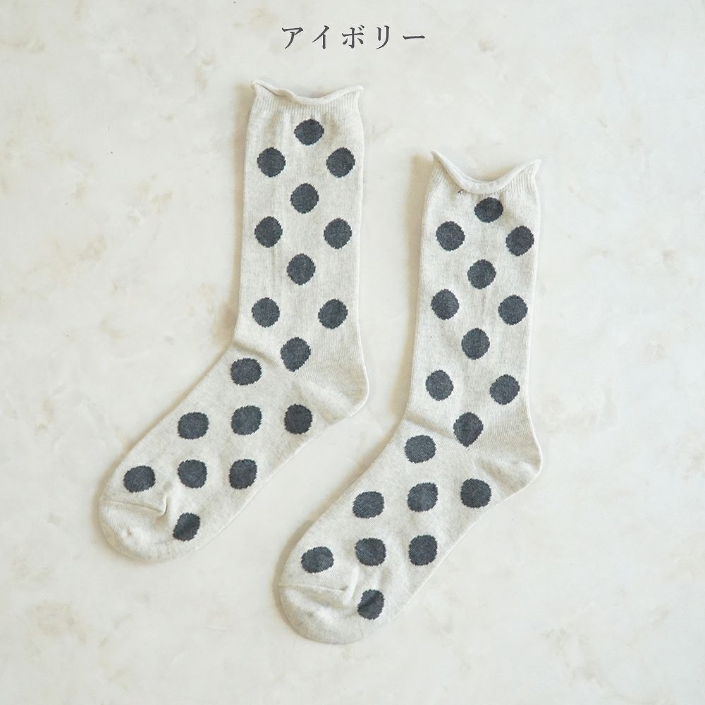 Branch m‘.,ブランチエム,ナチュラル,30代,40代,50代,60代,リネン,ゆったり,靴下,ソックス,コットン,コットンソックス,ドット柄,ドット柄靴下,ドット柄ソックス,