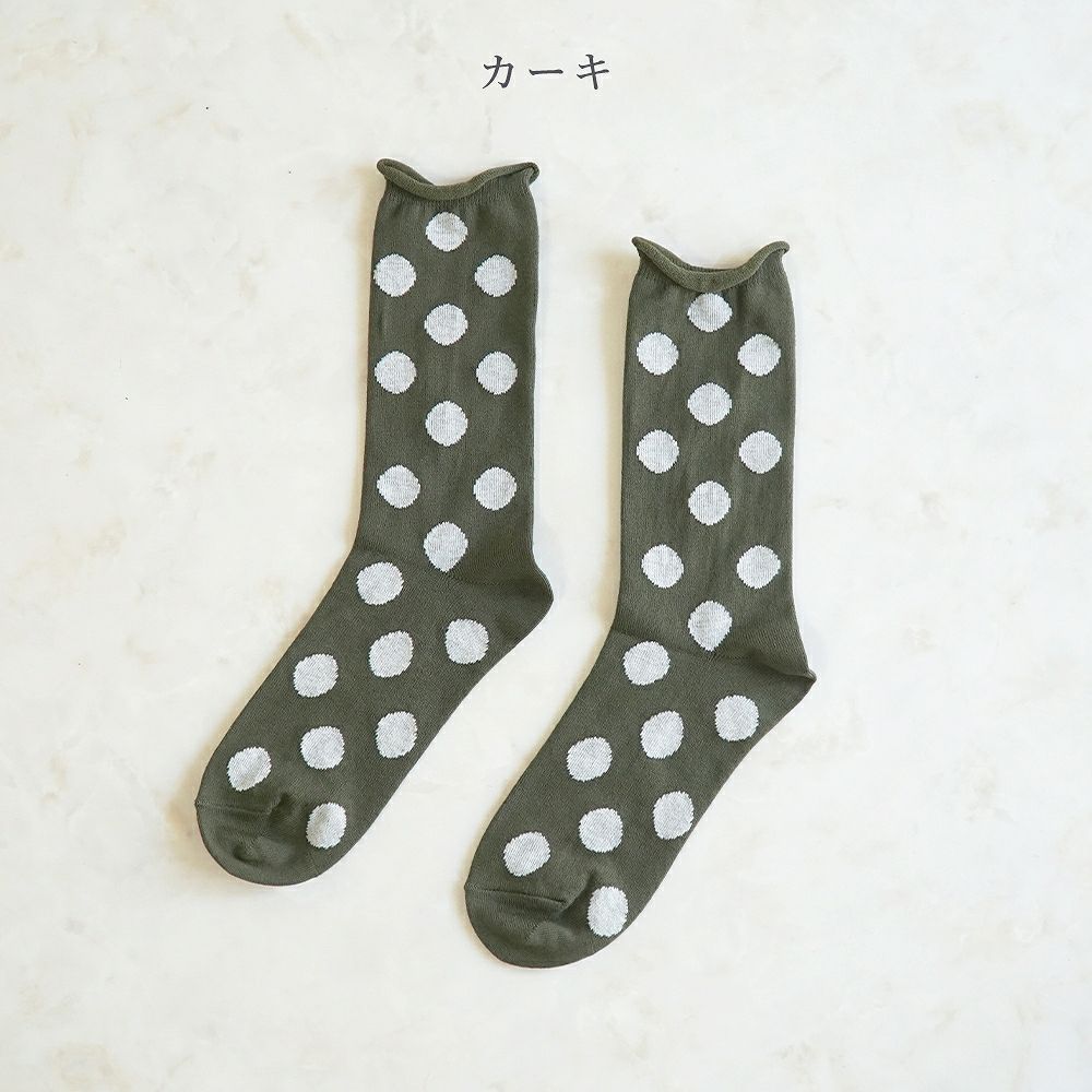 Branch m‘.,ブランチエム,ナチュラル,30代,40代,50代,60代,リネン,ゆったり,靴下,ソックス,コットン,コットンソックス,ドット柄,ドット柄靴下,ドット柄ソックス,
