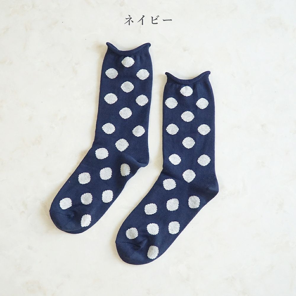 Branch m‘.,ブランチエム,ナチュラル,30代,40代,50代,60代,リネン,ゆったり,靴下,ソックス,コットン,コットンソックス,ドット柄,ドット柄靴下,ドット柄ソックス,