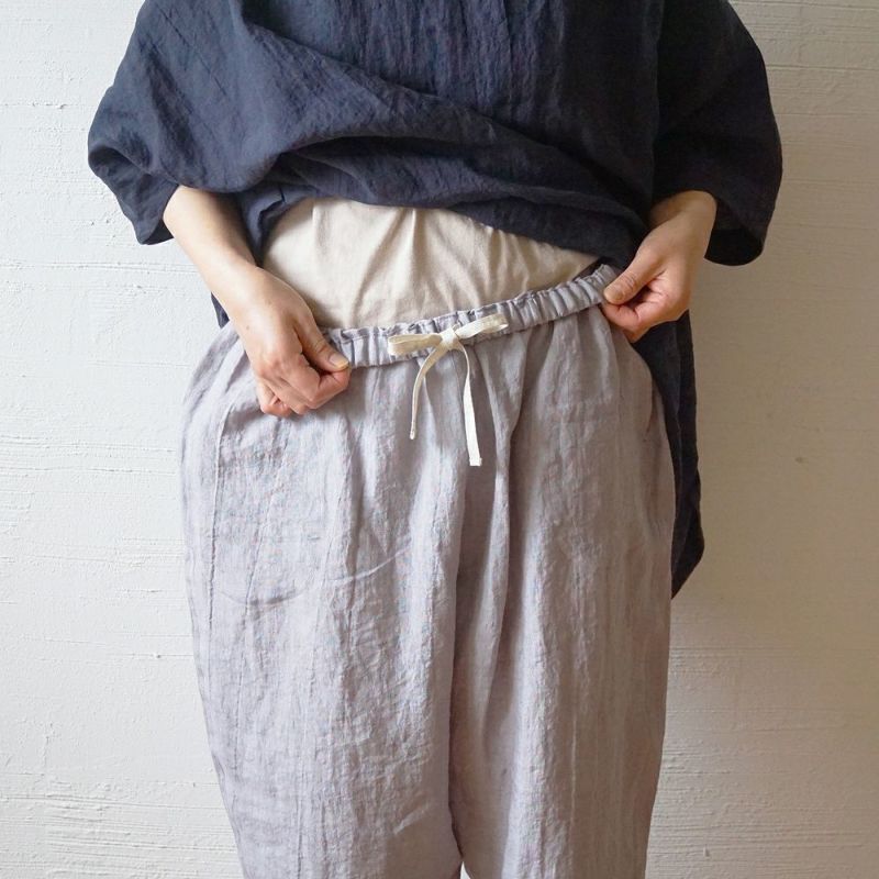 Branch m‘.,ブランチエム,ナチュラル,30代,40代,50代,60代,リネン,ゆったり,パンツ,リネンパンツ,テーパードパンツ,テーパード,アンダーパンツ,ペチパンツ,Makuake,