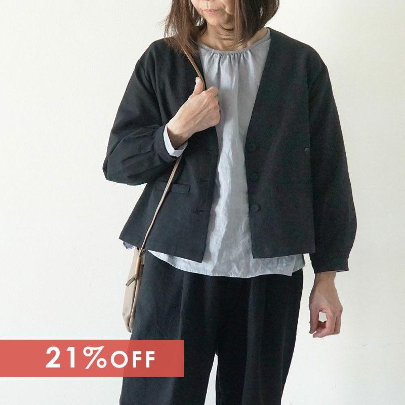 Branch m‘.,ブランチエム,ナチュラル,30代,40代,50代,60代,ゆったり,綿,コットン,リネン,コットンリネン,ジャケット,リネンジャケット,ノーカラージャケット,フォーマル,オケージョン,bluewillow,