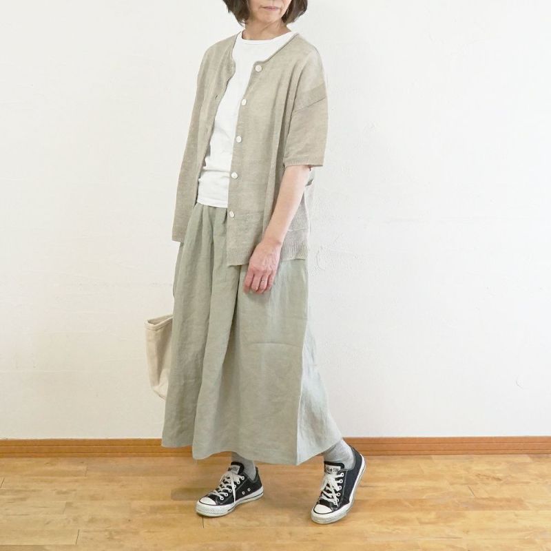Branch m‘.,ブランチエム,ナチュラル,30代,40代,50代,60代,リネン,ゆったり,スカート,リネンスカート,フレアスカート,バレルスカート,タックスカート,ギャザースカート,