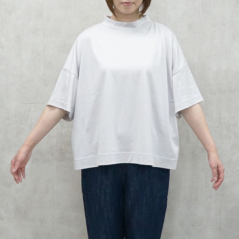 Branch m‘.,ブランチエム,ナチュラル,30代,40代,50代,60代,コットン,ゆったり,綿,半袖,半袖Ｔシャツ,5分袖,5分袖Ｔシャツ,Ｔシャツ,ハイネック,