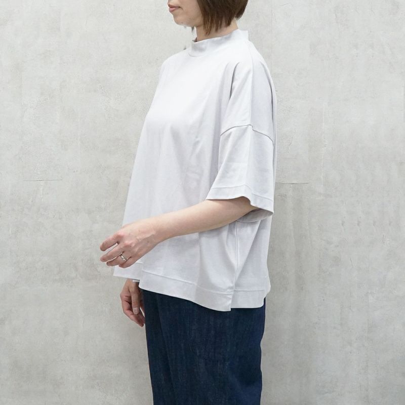 Branch m‘.,ブランチエム,ナチュラル,30代,40代,50代,60代,コットン,ゆったり,綿,半袖,半袖Ｔシャツ,5分袖,5分袖Ｔシャツ,Ｔシャツ,ハイネック,