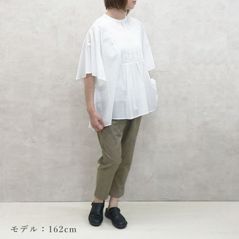 Branch m‘.,ブランチエム,ナチュラル,30代,40代,50代,60代,コットン,ゆったり,綿,ブラウス,コットンブラウス,綿ブラウス,チュニック,チュニックブラウス,ピンタックブラウス,ピンタック,