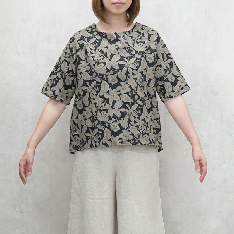 Branch m‘.,ブランチエム,ナチュラル,30代,40代,50代,60代,コットン,ゆったり,ブラウス,花柄ブラウス,プルオーバーブラウス,花柄, 