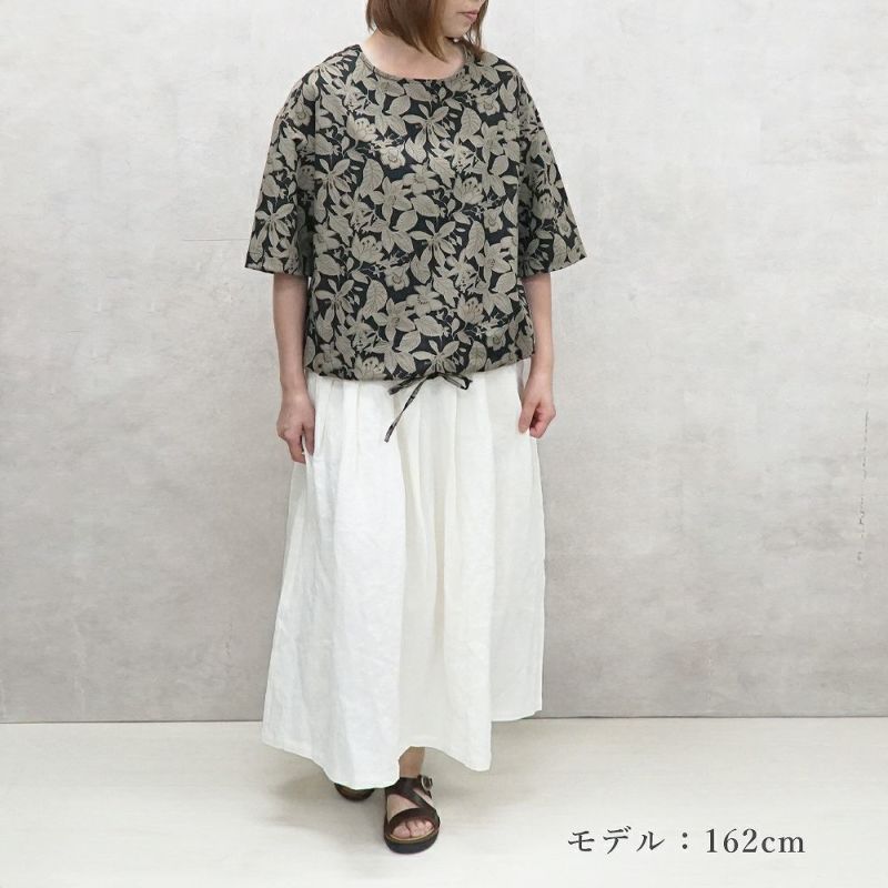 Branch m‘.,ブランチエム,ナチュラル,30代,40代,50代,60代,コットン,ゆったり,ブラウス,花柄ブラウス,プルオーバーブラウス,花柄, 