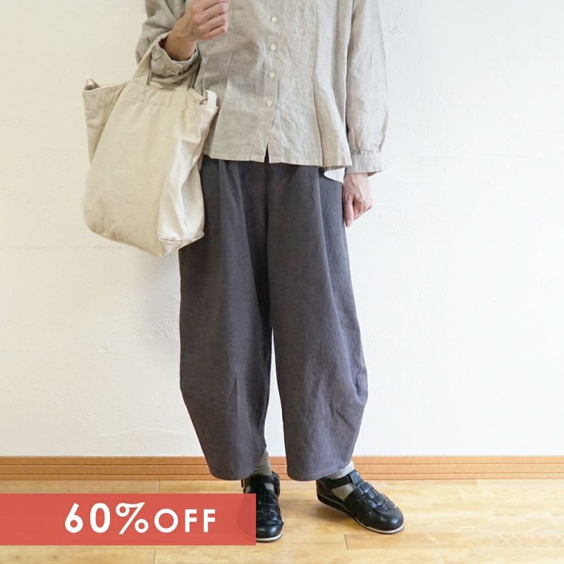 Branch m‘.,ブランチエム,ナチュラル,30代,40代,50代,60代,コットン,ゆったり,綿,リネン,コットンリネン,ワイドパンツ,ボウルパンツ,バルーンパンツ,カーゴパンツ,