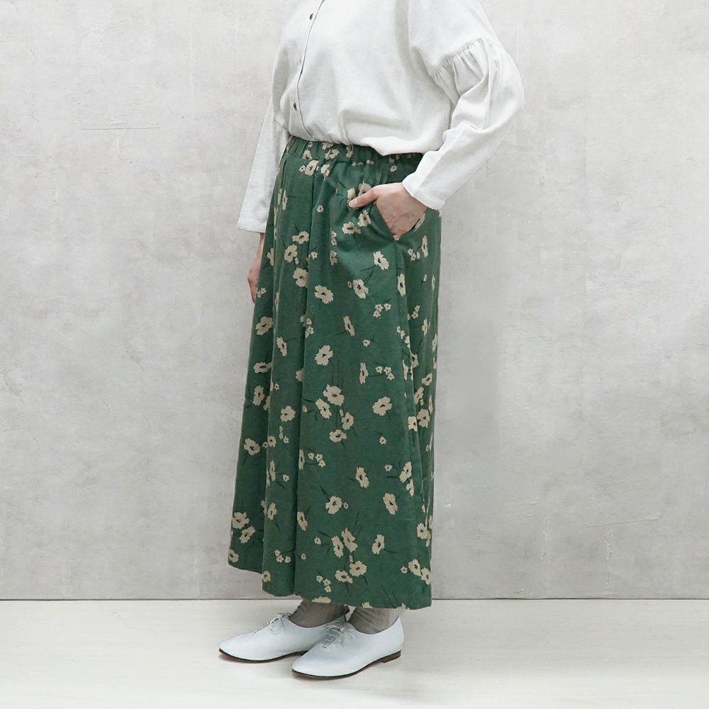 Branch m‘.,ブランチエム,ナチュラル,30代,40代,50代,60代,コットン,ゆったり,綿,ブラウス,プルオーバー,プルオーバーブラウス,綿起毛,起毛ブラウス,起毛,花柄,花柄ブラウス,