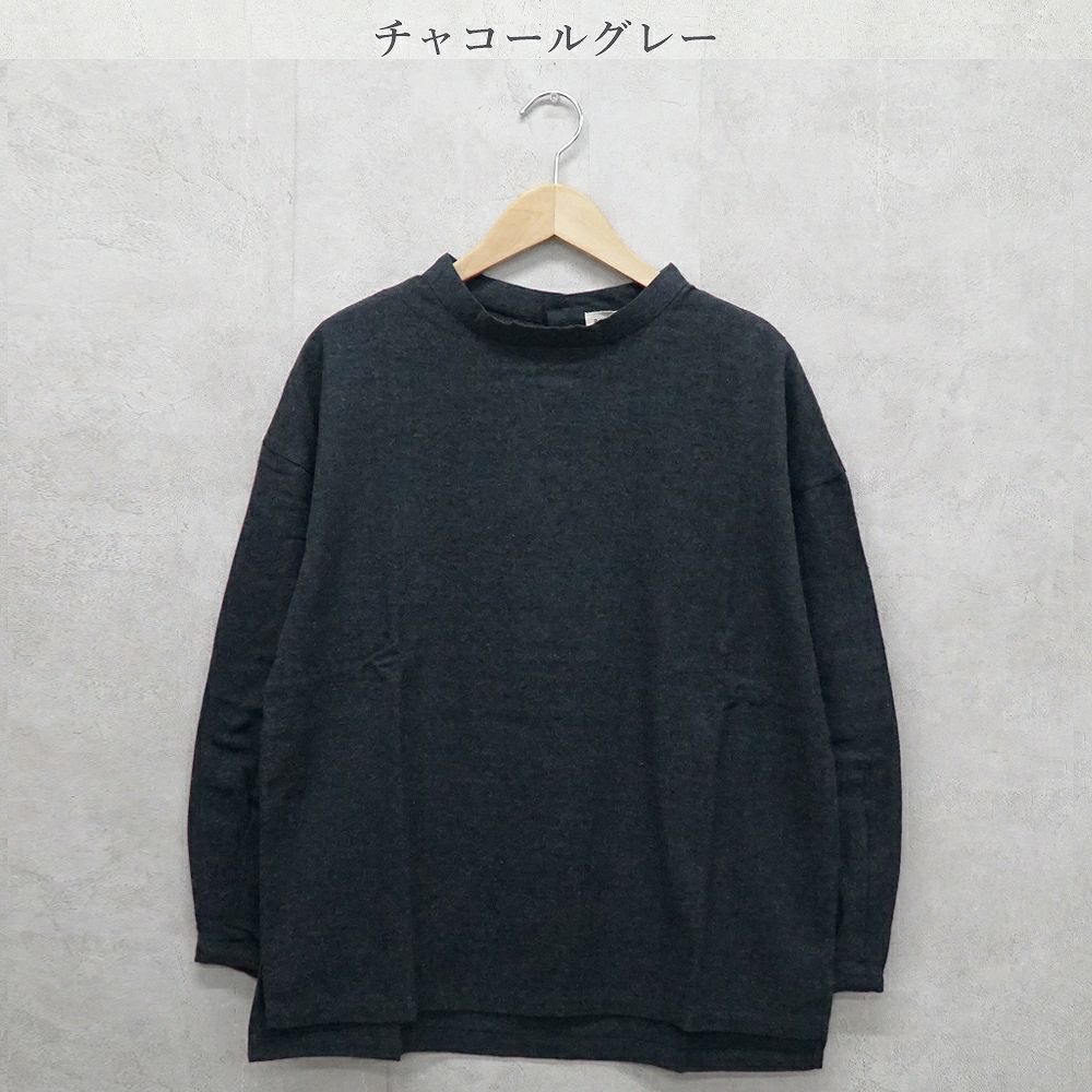 Branch m‘.,ブランチエム,ナチュラル,30代,40代,50代,60代,コットン,ゆったり,綿,ブラウス,綿ブラウス,ハイネックブラウス,プルオーバー,プルオーバーブラウス