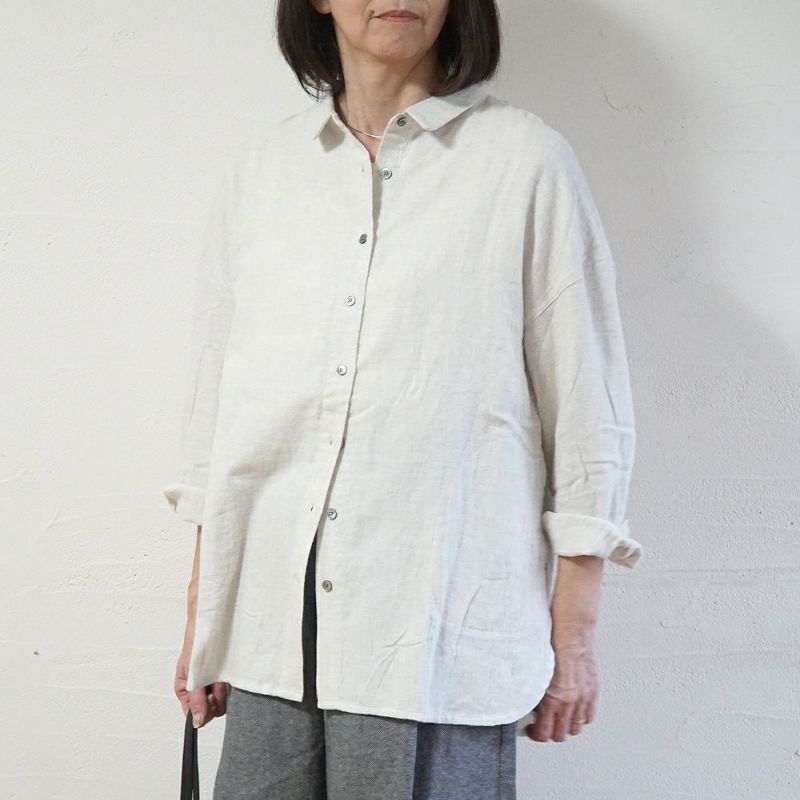 Branch m‘.,ブランチエム,ナチュラル,30代,40代,50代,60代,コットン,ゆったり,綿,ブラウス,綿ブラウス,シャツ,羽織,羽織り,綿シャツ