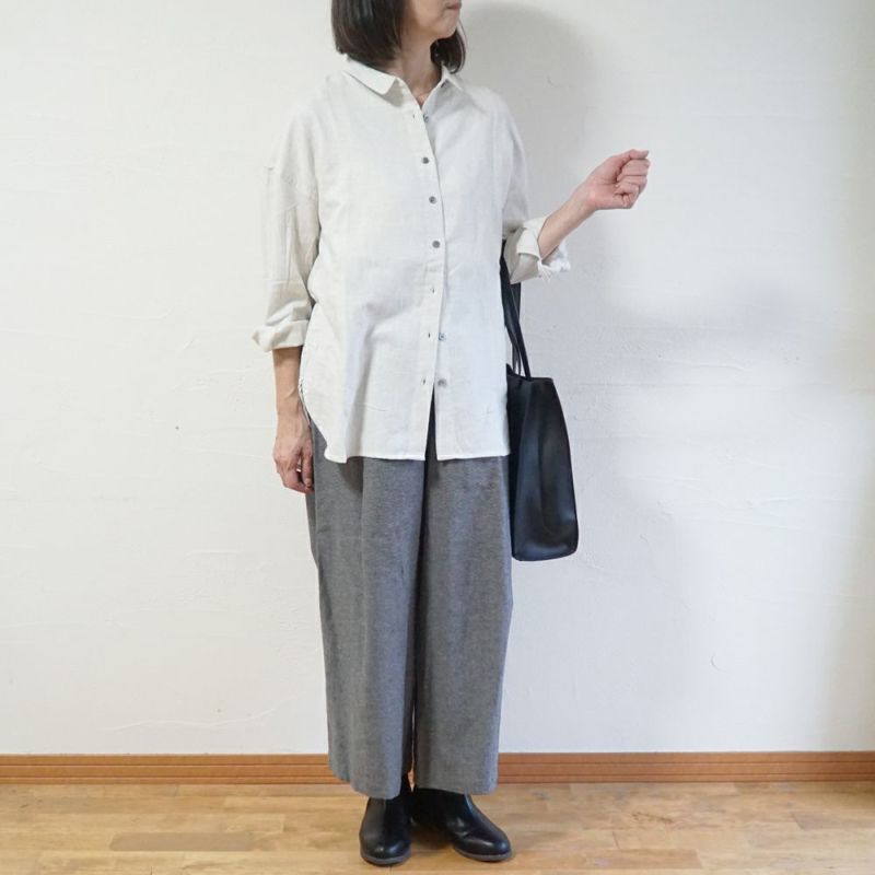 Branch m‘.,ブランチエム,ナチュラル,30代,40代,50代,60代,コットン,ゆったり,綿,ブラウス,綿ブラウス,シャツ,羽織,羽織り,綿シャツ