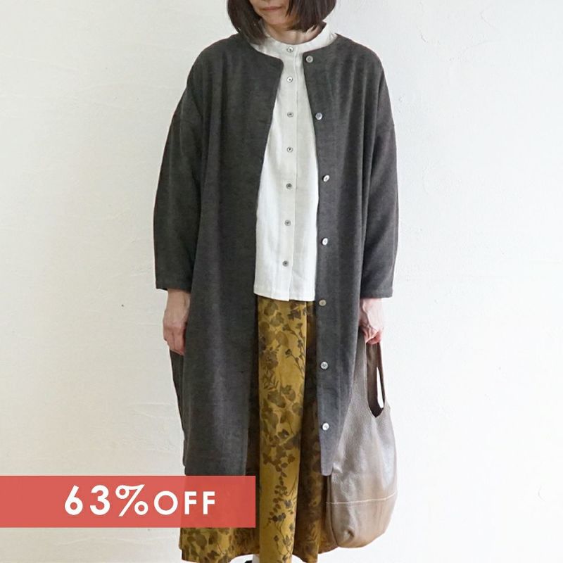 Branch m‘.,ブランチエム,ナチュラル,30代,40代,50代,60代,コットン,ゆったり,綿,コート,ジャケット,ロングコート,ロングジャケット,羽織り,羽織,秋コート,バルーンコート