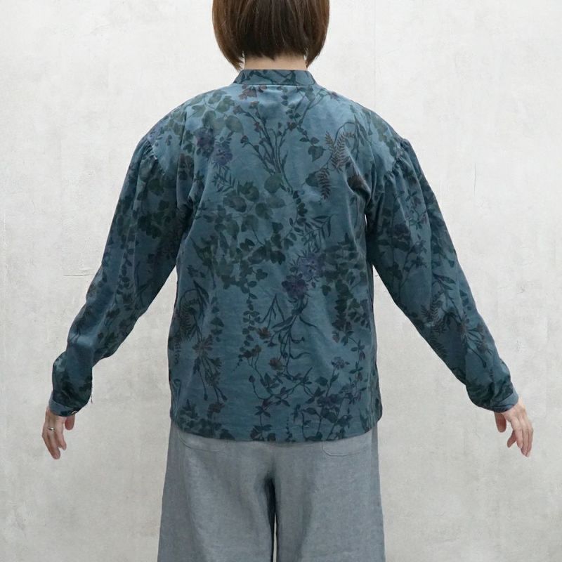 Branch m‘.,ブランチエム,ナチュラル,30代,40代,50代,60代,コットン,ゆったり,綿,コーデュロイ,細コール,ブラウス,綿ブラウス,コーデュロイブラウス,タックブラウス,花柄,花柄ブラウス,チュニック,チュニックブラウス,花柄チュニック