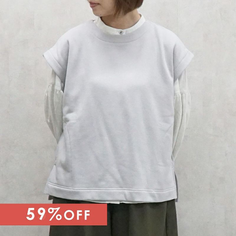 Branch m‘.,ブランチエム,ナチュラル,30代,40代,50代,60代,コットン,ゆったり,綿,裏毛,裏毛ベスト,ベスト,レイヤード,重ね着,体温調節,