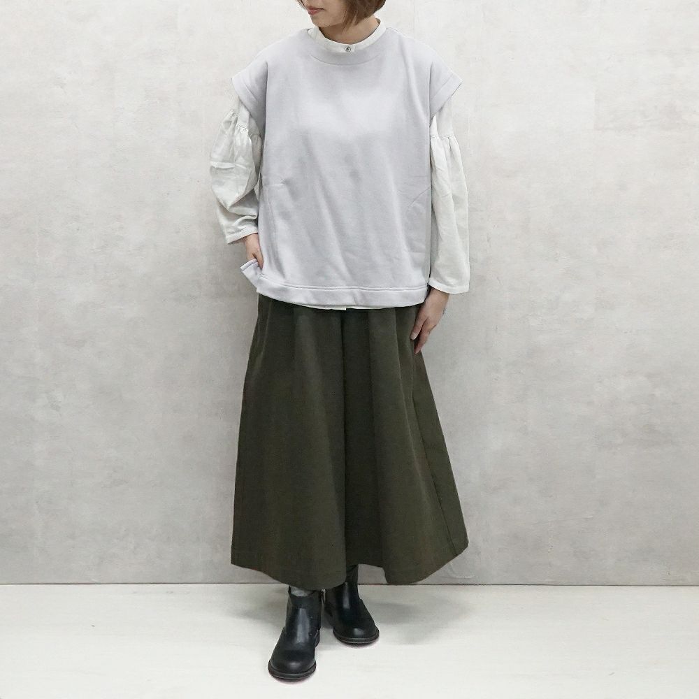 Branch m‘.,ブランチエム,ナチュラル,30代,40代,50代,60代,コットン,ゆったり,綿,裏毛,裏毛ベスト,ベスト,レイヤード,重ね着,体温調節,