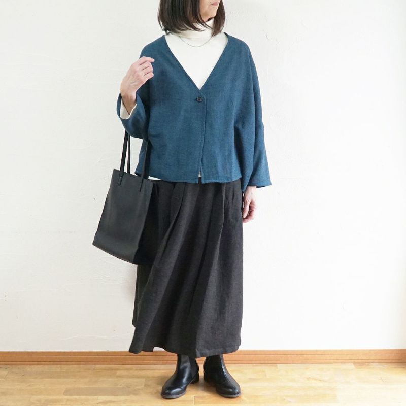 Branch m‘.,ブランチエム,ナチュラル,30代,40代,50代,60代,ウール,ゆったり,リネン,リネンウール,ラミーリネン,スカート,タックスカート,フレアスカート