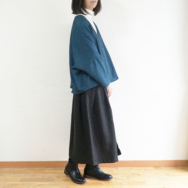 Branch m‘.,ブランチエム,ナチュラル,30代,40代,50代,60代,ウール,ゆったり,リネン,リネンウール,ラミーリネン,スカート,タックスカート,フレアスカート