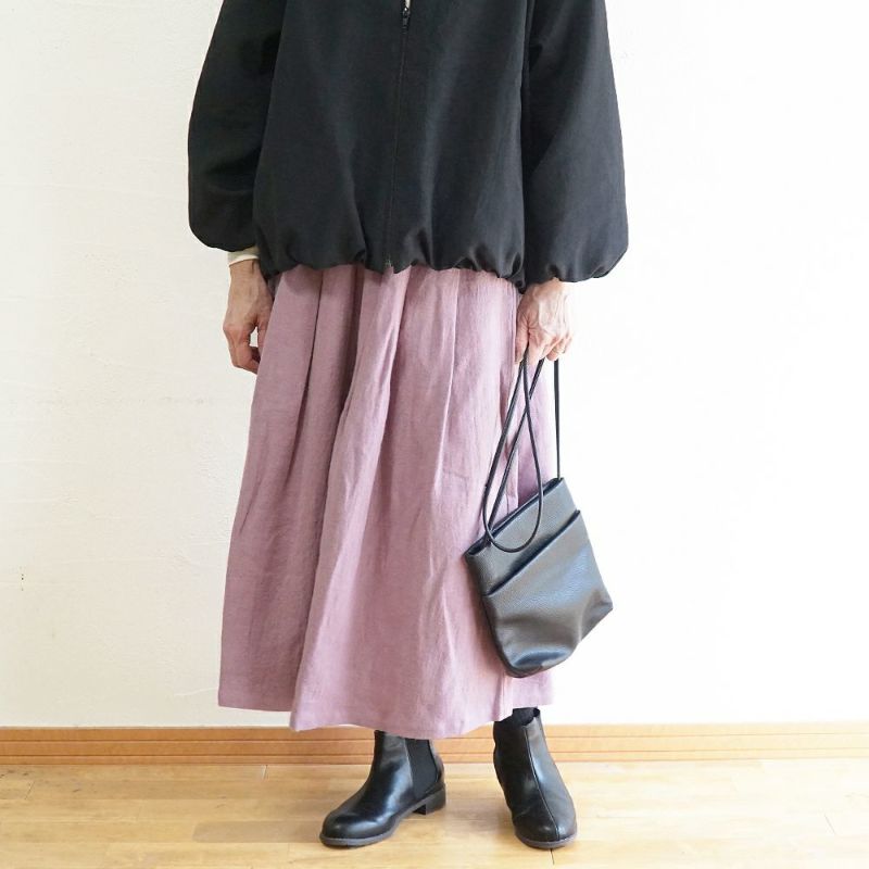 Branch m‘.,ブランチエム,ナチュラル,30代,40代,50代,60代,ウール,ゆったり,リネン,リネンウール,ラミーリネン,スカート,タックスカート,フレアスカート