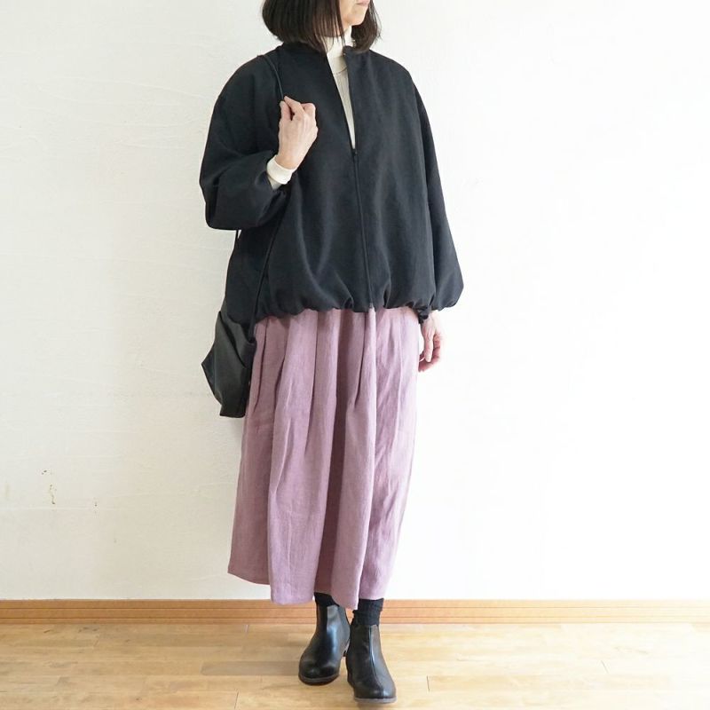 Branch m‘.,ブランチエム,ナチュラル,30代,40代,50代,60代,ウール,ゆったり,リネン,リネンウール,ラミーリネン,スカート,タックスカート,フレアスカート