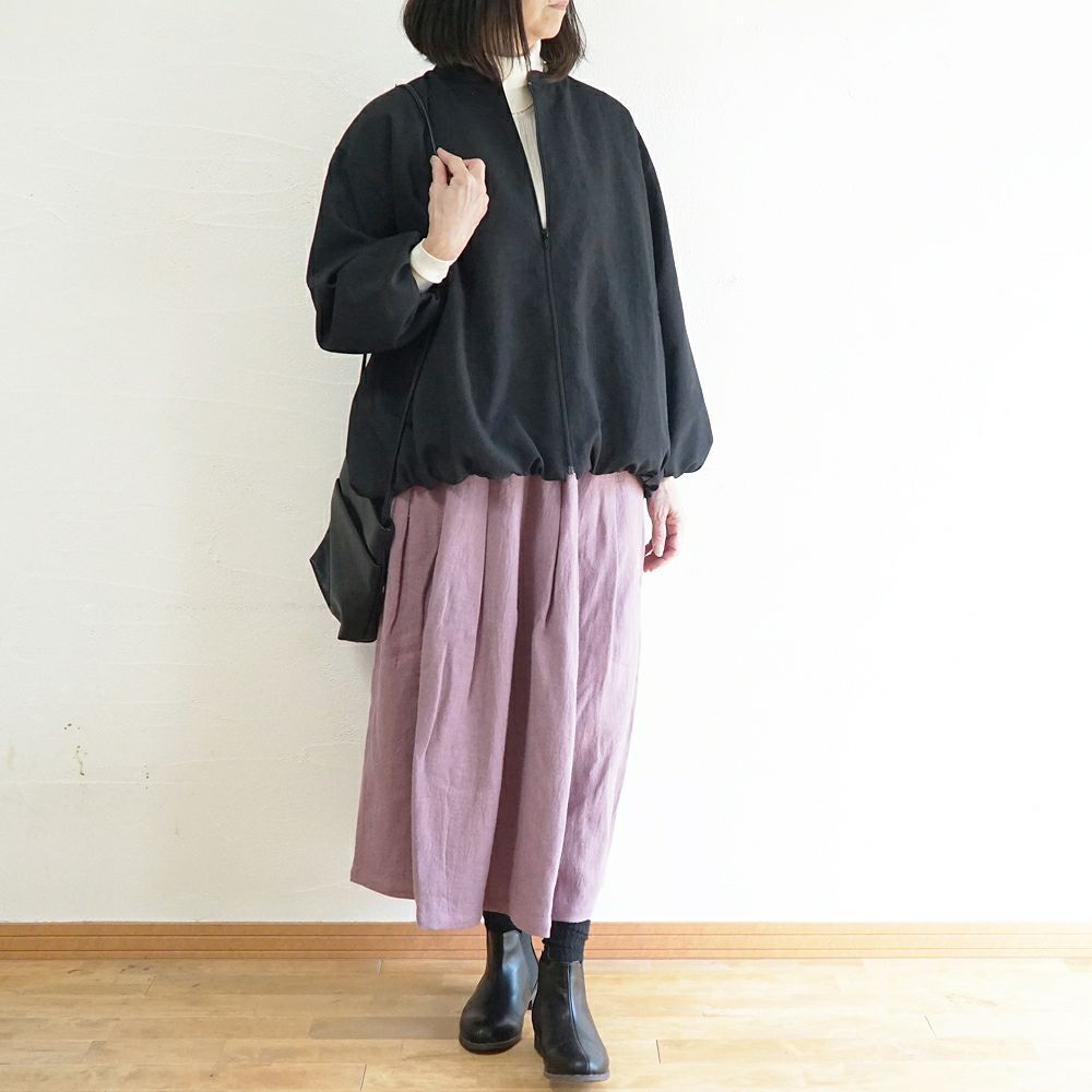 Branch m‘.,ブランチエム,ナチュラル,30代,40代,50代,60代,ウール,ゆったり,リネン,リネンウール,ラミーリネン,スカート,タックスカート,フレアスカート