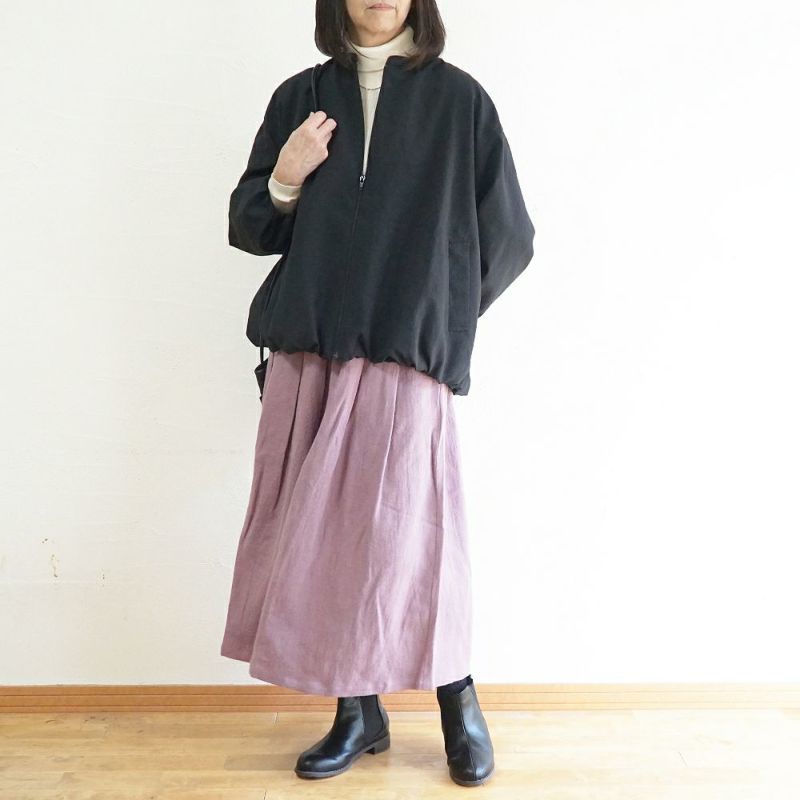 Branch m‘.,ブランチエム,ナチュラル,30代,40代,50代,60代,ウール,ゆったり,リネン,リネンウール,ラミーリネン,スカート,タックスカート,フレアスカート