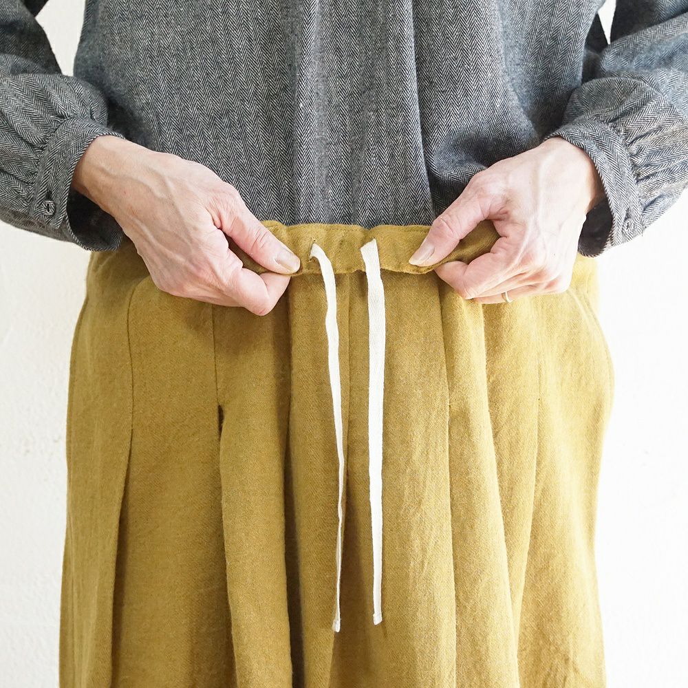 Branch m‘.,ブランチエム,ナチュラル,30代,40代,50代,60代,ウール,ゆったり,リネン,リネンウール,ラミーリネン,スカート,タックスカート,フレアスカート