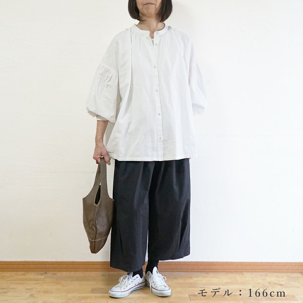 Branch m‘.,ブランチエム,ナチュラル,30代,40代,50代,60代,リネン,ゆったり,コットンリネン,コットン,綿麻,ブラウス,チュニック,チュニックブラウス,ギャザーブラウス,ギャザーチュニック,ギンガムチェック,スタンドカラー,スタンドカラーブラウス,バンドカラー,バンドカラーブラウス