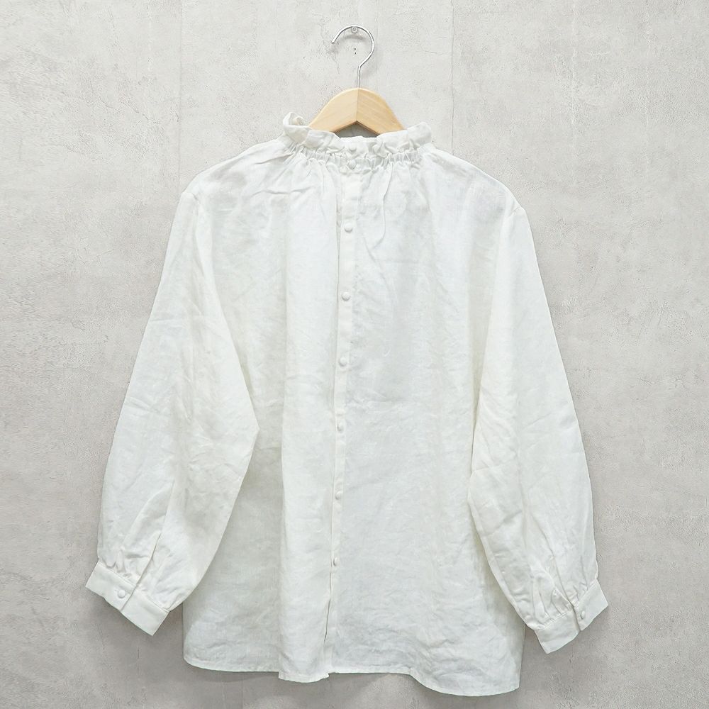 Branch m‘.,ブランチエム,ナチュラル,30代,40代,50代,60代,リネン,ゆったり,麻,リネンブラウス,ブラウス,フリル,フリルブラウス,フォーマル,ハレの日,お出かけ,セットアップ,入学式,卒業式,