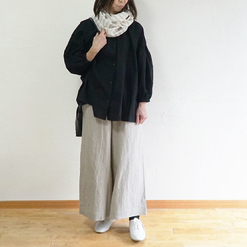 Branch m‘.,ブランチエム,ナチュラル,30代,40代,50代,60代,リネン,ゆったり,ストール,マフラー,スヌード,サークルストール,ボーダー,リネンストール 