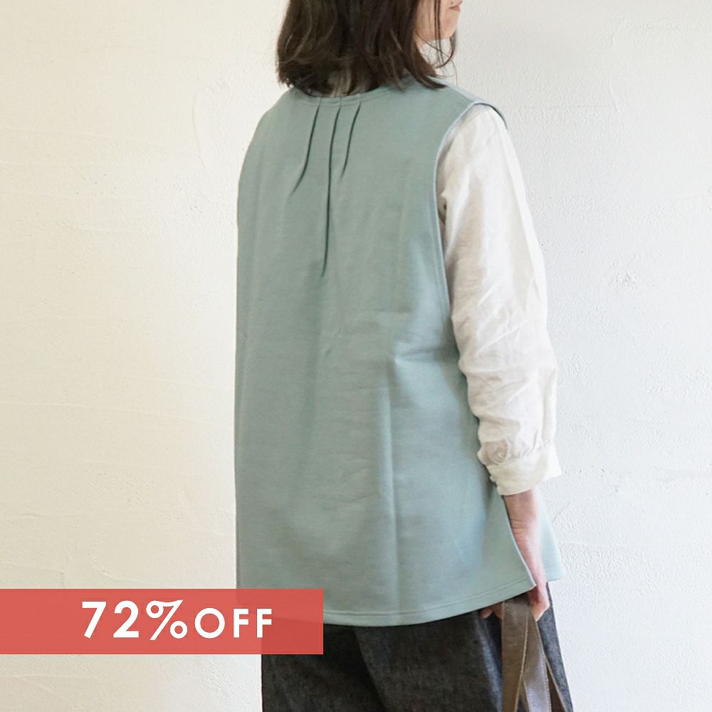 Branch m‘.,ブランチエム,ナチュラル,30代,40代,50代,60代,綿,ゆったり,ベスト,コットン,ベスト,裏毛,裏毛ベスト,重ね着,レイヤード,チュニック,チュニックベスト,