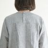 Branch m‘.,ブランチエム,ナチュラル,30代,40代,50代,60代,リネン,ゆったり,コットンリネン,コットン,綿麻,ブラウス,プルオーバー,プルオーバーブラウス,８分袖,ストライプ,ストライプブラウス,ギンガムチェック,ギンガムチェックブラウス