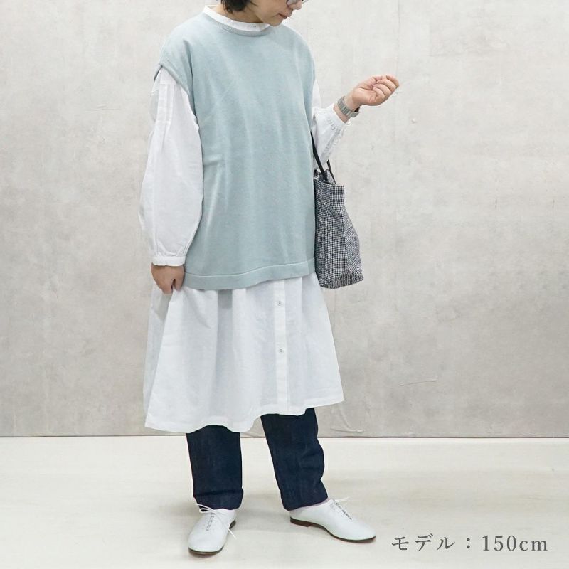Branch m‘.,ブランチエム,ナチュラル,30代,40代,50代,60代,リネン,ゆったり,リネンコットン,ベスト,ニットベスト,レイヤード