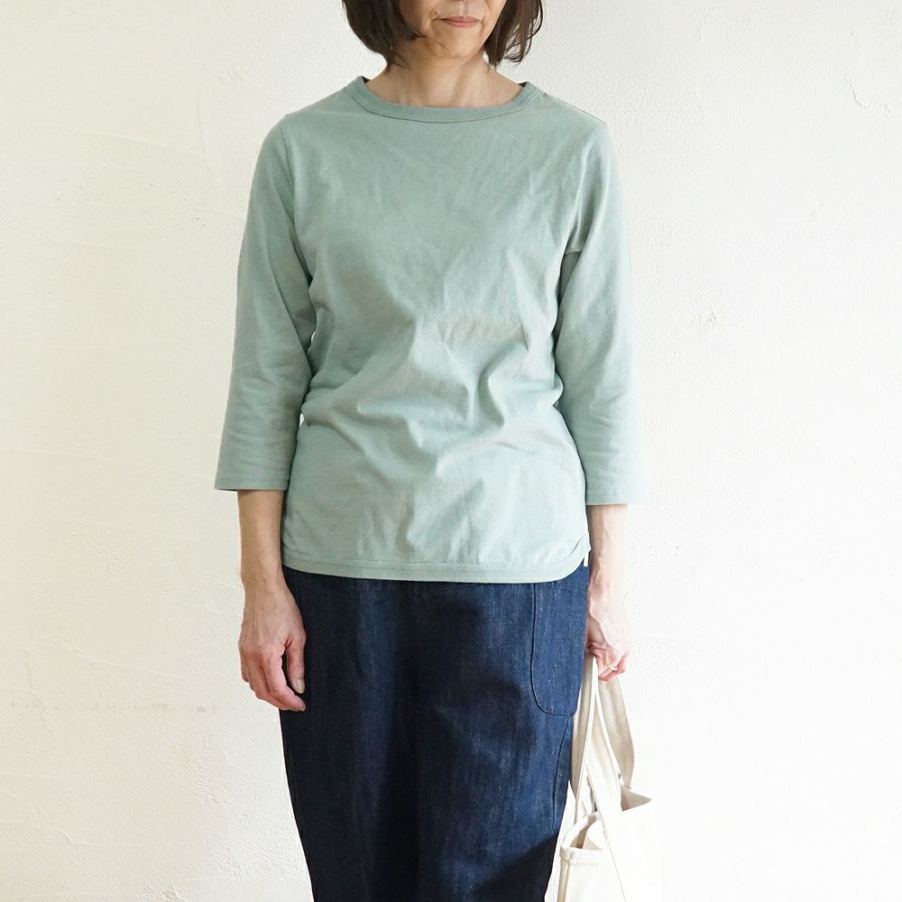 Branch m‘.,ブランチエム,ナチュラル,30代,40代,50代,60代, ,ゆったり,コットン,綿,7分袖,カットソー,インナー,Tシャツ,7分袖Tシャツ