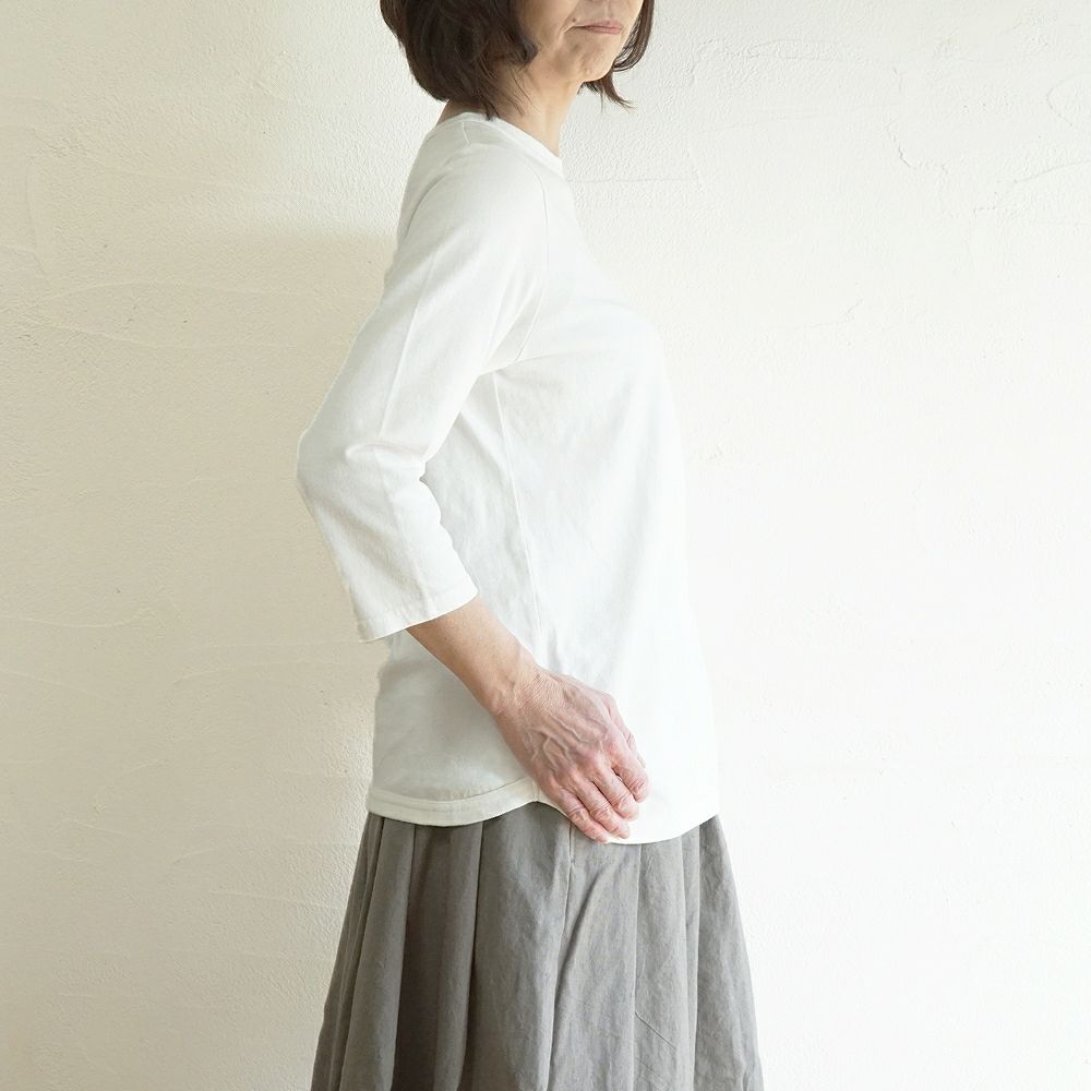 Branch m‘.,ブランチエム,ナチュラル,30代,40代,50代,60代, ,ゆったり,コットン,綿,7分袖,カットソー,インナー,Tシャツ,7分袖Tシャツ