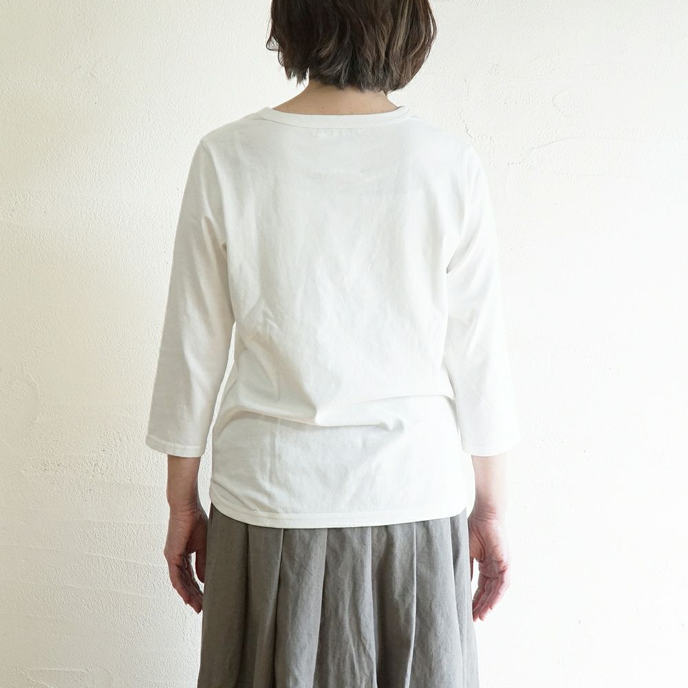 Branch m‘.,ブランチエム,ナチュラル,30代,40代,50代,60代, ,ゆったり,コットン,綿,7分袖,カットソー,インナー,Tシャツ,7分袖Tシャツ