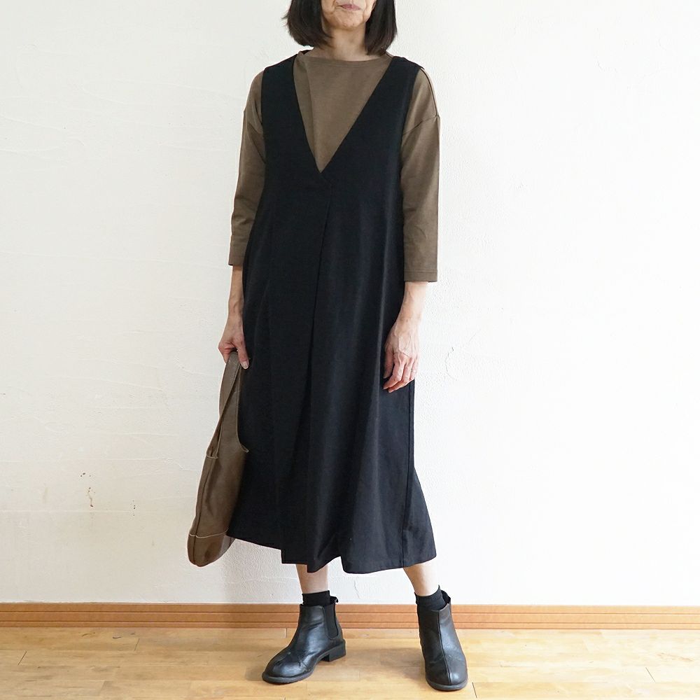 Branch m‘.,ブランチエム,ナチュラル,30代,40代,50代,60代, ,ゆったり,コットン,綿,ボートネック,カットソー,インナー,Tシャツ,7分袖,7分袖Tシャツ,ワイドTシャツ