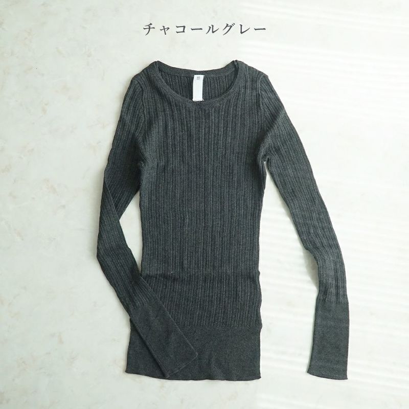 Branch m‘.,ブランチエム,ナチュラル,30代,40代,50代,60代, ,ゆったり,コットン,綿,クルーネック,テレコ,ランダムテレコ, 