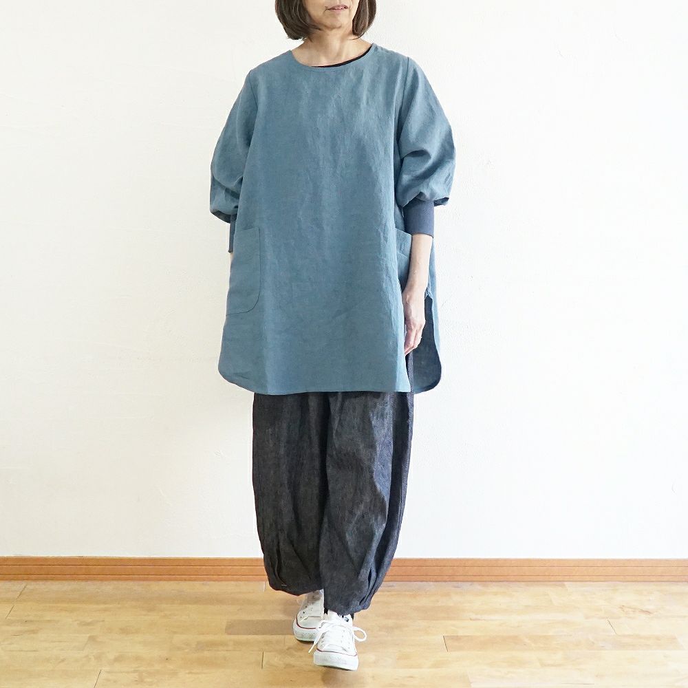 Branch m‘.,ブランチエム,ナチュラル,30代,40代,50代,60代,リネン,ゆったり,割烹着,リネン割烹着,エプロン,リブ袖