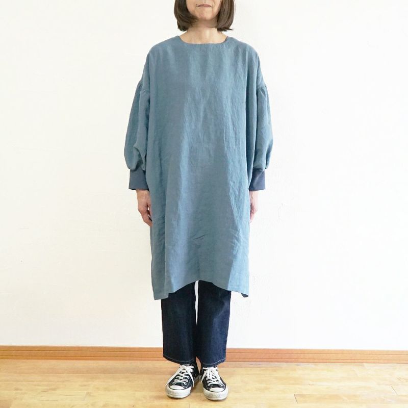 BR1769】 天日干しリネン・ワンピース割烹着 | ブランチエム│50代から