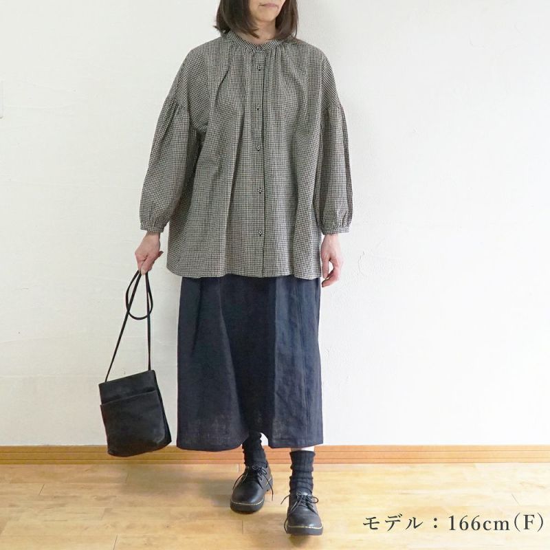 Branch m‘.,ブランチエム,ナチュラル,30代,40代,50代,60代,リネン,ゆったり,スカート,リネンスカート,切り替え,切り替えタック,タックスカート