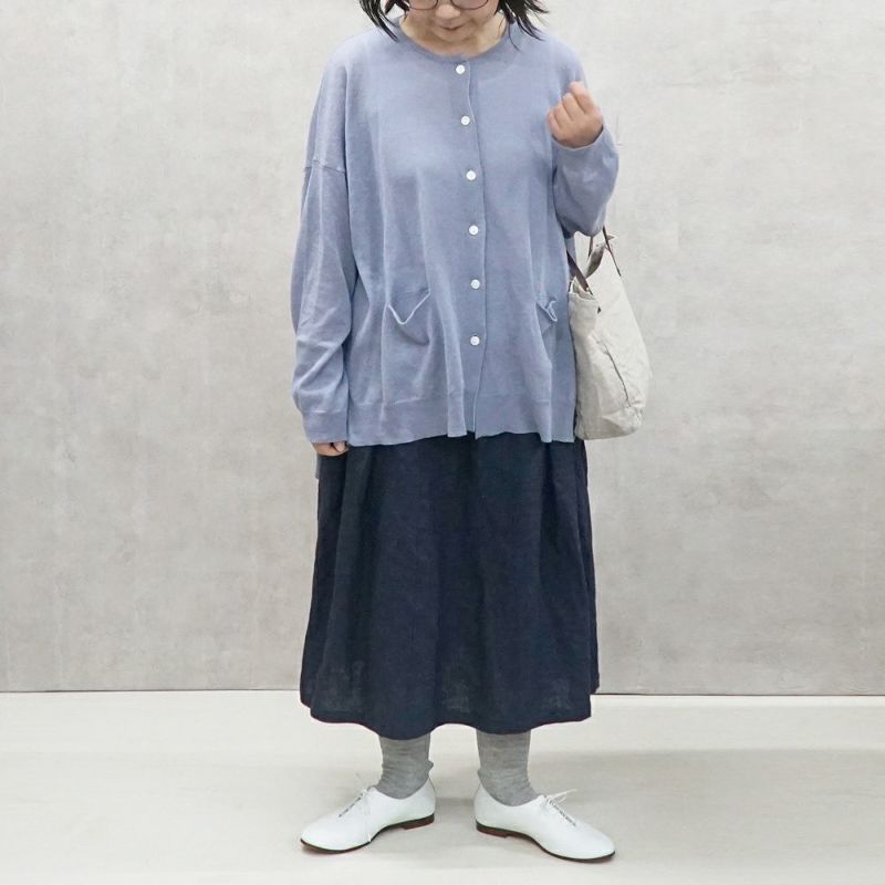 Branch m‘.,ブランチエム,ナチュラル,30代,40代,50代,60代,リネン,ゆったり,スカート,リネンスカート,切り替え,切り替えタック,タックスカート