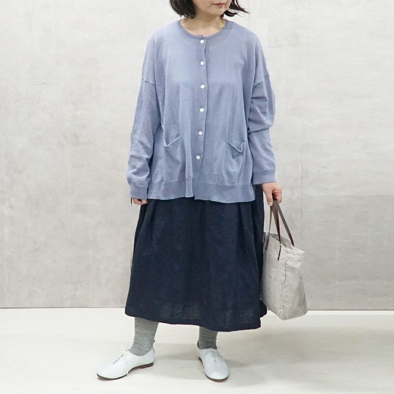 Branch m‘.,ブランチエム,ナチュラル,30代,40代,50代,60代,リネン,ゆったり,スカート,リネンスカート,切り替え,切り替えタック,タックスカート