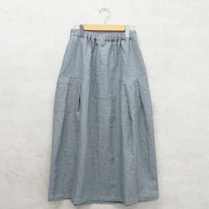 Branch m‘.,ブランチエム,ナチュラル,30代,40代,50代,60代,リネン,ゆったり,スカート,リネンスカート,切り替え,切り替えタック,タックスカート