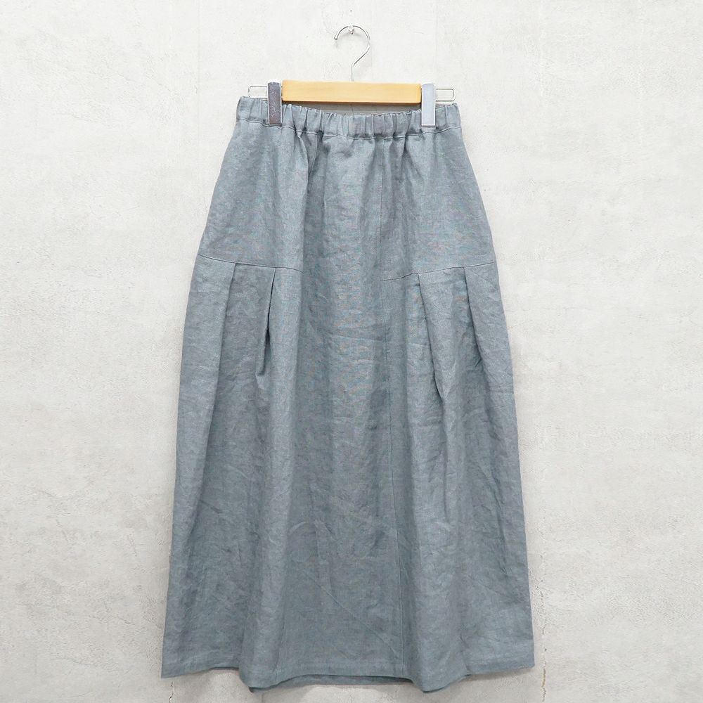Branch m‘.,ブランチエム,ナチュラル,30代,40代,50代,60代,リネン,ゆったり,スカート,リネンスカート,切り替え,切り替えタック,タックスカート