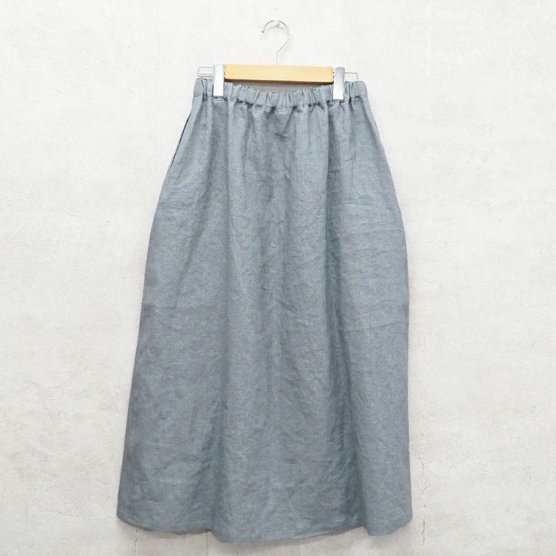 Branch m‘.,ブランチエム,ナチュラル,30代,40代,50代,60代,リネン,ゆったり,スカート,リネンスカート,切り替え,切り替えタック,タックスカート