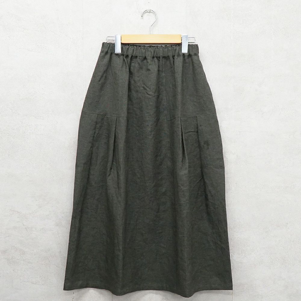 Branch m‘.,ブランチエム,ナチュラル,30代,40代,50代,60代,リネン,ゆったり,スカート,リネンスカート,切り替え,切り替えタック,タックスカート