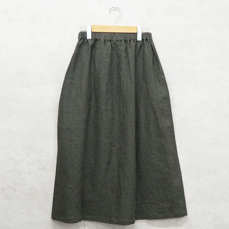 Branch m‘.,ブランチエム,ナチュラル,30代,40代,50代,60代,リネン,ゆったり,スカート,リネンスカート,切り替え,切り替えタック,タックスカート